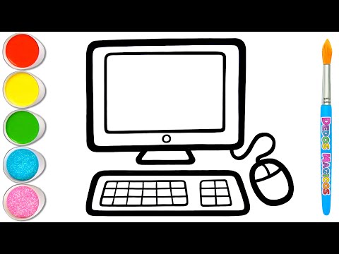 Dibujo y Pintura Fácil de una Computadora Colorida ⌨️🖥️🖱️ Para Niños #162