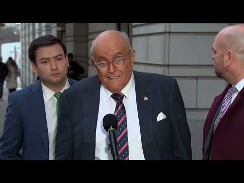 Rudy Giuliani Speaks to Reporters After Contempt of Court Hearing
