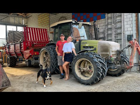 Ми з ДОЧКОЮ ШЕФА РАЗОМ... заготовляємо сіно на фермі у Швейцарії