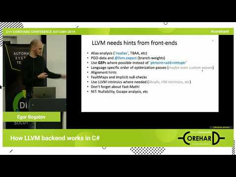 Как работает LLVM бэкенд в C#. Егор Богатов ➠ CoreHard Autumn 2019