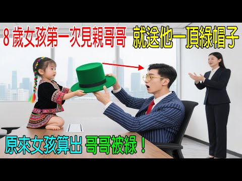 8歲女孩第一見親哥哥,就送他一頂綠帽子,原來女孩算出,哥哥被綠!厲害