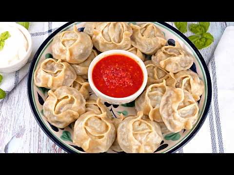 Delicious and Juicy Manti! 🥟 Universal Dough for Manti, Pelmeni, and Vareniki, including Lenten o...