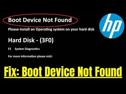 Boot Device Not Found | Hard Disk - (3F0)-hp | Please Install an operating system on your hard disk.