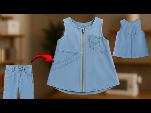 ⛔" Throw Away Your Old Jeans! 😱✨ Turn Them into a Trendy Dress 👗