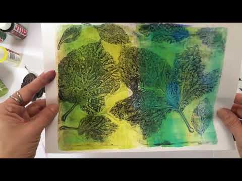 Gelli Arts ® - 3 ways of printing with leaves by Birgit Koopsen