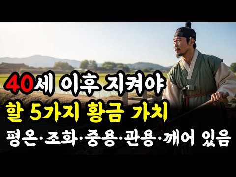 40세 이후 지켜야 할 5가지 황금 가치, 말년이 순탄하고 충만해진다 | 인생 철학 | 고인의 가르침