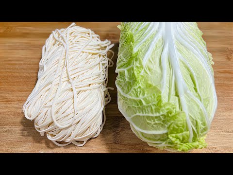 白菜和面條真是絕配，我家10頓有9頓都這樣吃，簡單好吃又營養香 #美食 #做飯 #中餐 #家常菜 #菜譜