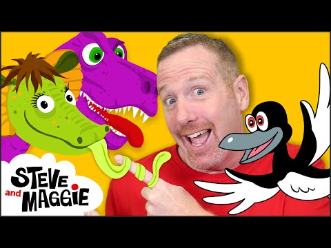 Surprise Game with Toys and More with Steve and Maggie | Dinosaur Safari Story for Kids