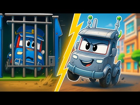 Супер Полицейский Грузовик в тюрьме из-за Злого Двойника Робота!