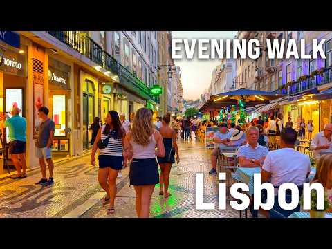 LISBON Sunset Walking Tour 🌅 Evening Stroll Through Portugal’s Capital [4K]