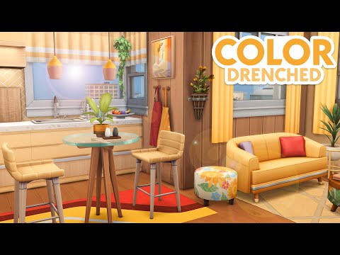 Yellow Color-Drenched Apartment // The Sims 4 Speed Build: Apartment Renovation