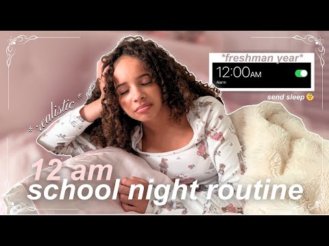 12AM SCHOOL NIGHT ROUTINE 😴 as a freshman in high school | *dance + busy + real* 😭✨🩰