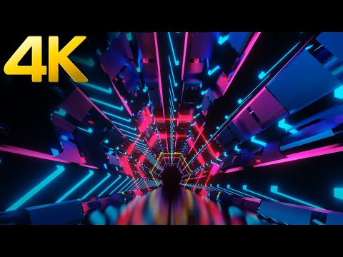 9 hours 4k Blue Pink Hexagon Tunnel Mind Relaxing Sci-fi Night Light Screensaver Seamless  Animation