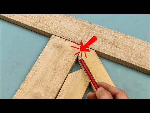 Rare Perfect Angle Wood Joinery Layout at DIY Carpentry Bench