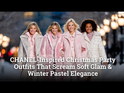 CHANEL-Inspired Christmas Party Outfits That Scream Soft Glam & Winter Pastel Elegance