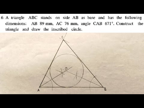 How to draw the inscribed circle of a triangle || Geometrical construction question
