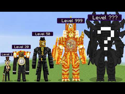 Every Skibidi CLOCK MAN Evolution vs Random Mobs! in Minecraft!