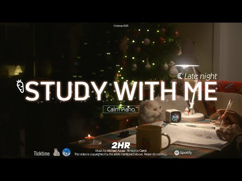 🎄2-HOUR STUDY WITH ME |🎹Calm Piano | Pomodoro 50-10, Christmas 2025 [different angles]