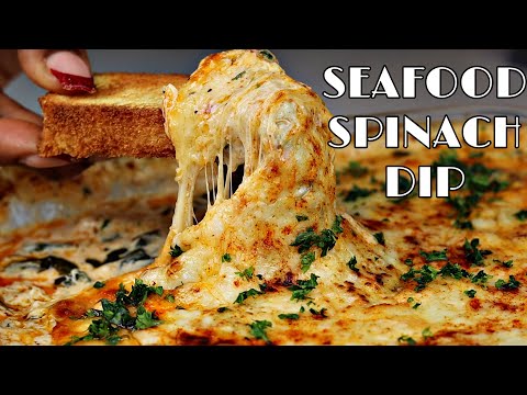 Crowd Pleasing Crab & Shrimp Spinach Dip| The Ultimate Super Bowl appetizer 🤤