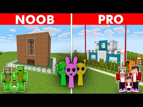 NOOB VS PRO: SPRUNKI SECURITY HOUSE BUILD CHALLENGE – SAFEST BASE TO PROTECT THE FAMILY