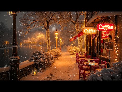 Cozy Cafe on a Winter Alleyway ☕ Smooth Jazz Instrumental for Deep Relaxation and Unwinding 🎶