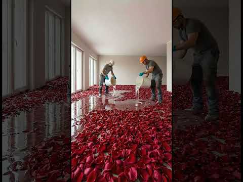 Epoxy rose petals floor transformation | Epoxy floor AI | #shorts #youtubeshorts #ai