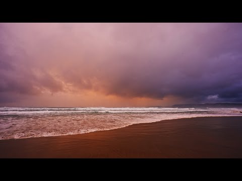 Cloudy Sunset Glow on the Beach with Soothing Ocean Waves | Relaxing ASMR for Deep Sleep | 3H in 4K