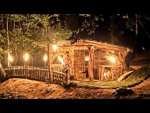 Warm Stone House from Scratch. Bushcraft Survival Without a Nail