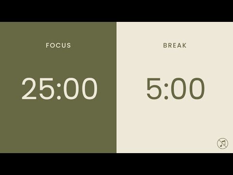 25/5 Pomodoro Timer | 4 x 25 min | Focus | Study | Reflection | Productivity