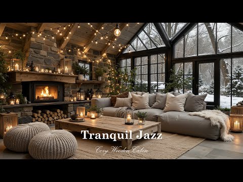 Tranquil Jazz in Cozy Wooden Cabin | Instrumental Jazz Music in Warm Indoor Atmosphere for Relaxing