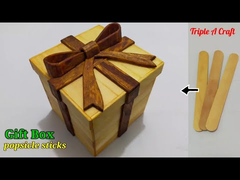 Gift Box from Popsicle sticks 🎁