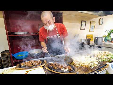 Customers laugh at the steak presentation. A 33-year-old solo chef works 15 hours a day!
