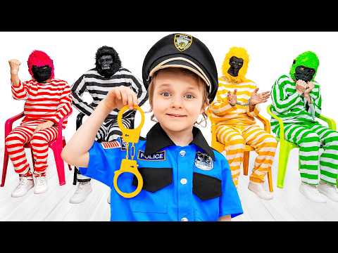 Dasha Police Adventures with Five Monkeys | Kids Police Story & Fun Adventures 👮‍♀️🐒