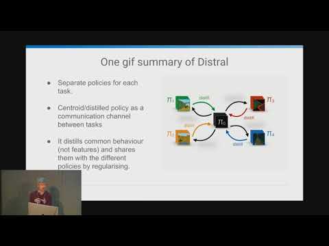 Distill and transfer learning for robust multitask RL