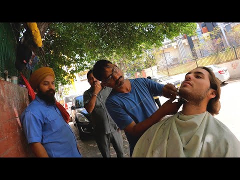 $3 Street Barber in Delhi, India 🇮🇳