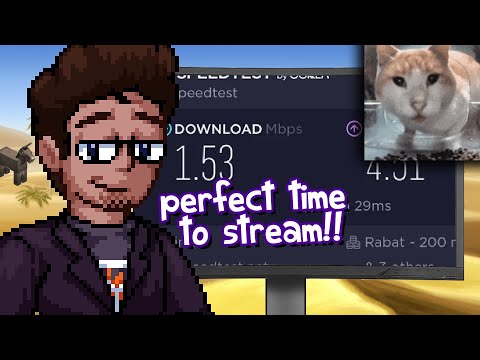 Internet Stream on 12kbps internet (looking at silly cats)