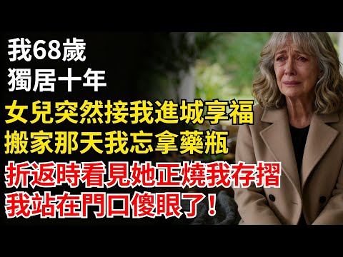 我68歲獨居十年，女兒突然接我進城享福，搬家那天我忘拿藥瓶，折返時看見她正燒我存摺，我站在門口傻眼了！#家庭故事#老年生活#婚姻#情感故事#晚年