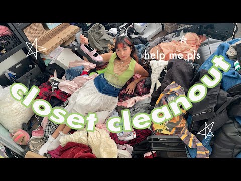 EXTREME CLOSET CLEANOUT // purging + decluttering SOOOOO many clothes!!!