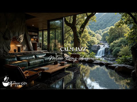 Calm Nature Jazz | Relaxing Jazz Music with Waterfall Ambience for Peace, Focus & Stress Relief