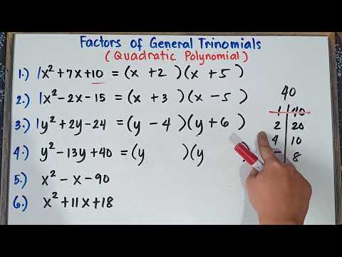 Factors of General Trinomials  | Quadratic Polynomial | Step by Step Guide | G8 | Q1 | Revised K-12
