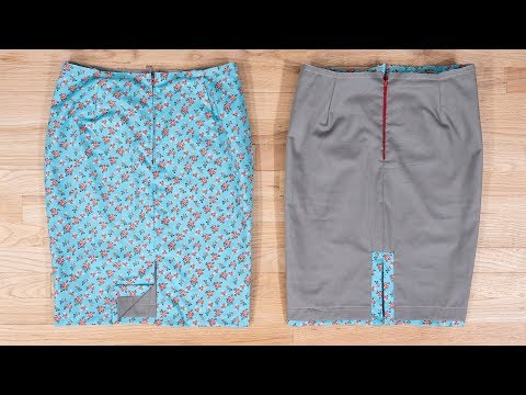 How to Sew a Lining in a Skirt with a Slit - Vent Extension