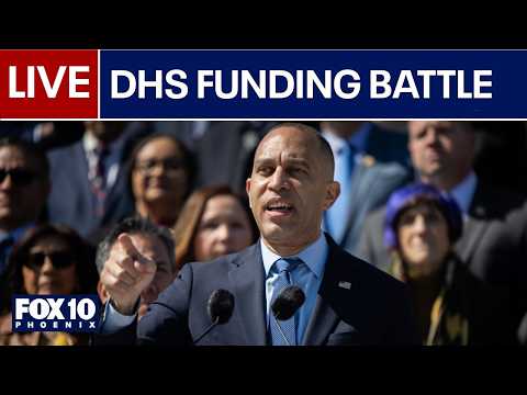 🔴 LIVE: House Democratic Leader Jeffries remarks on DHS Shutdown | FOX 10 Phoenix
