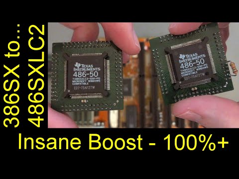 Hacking a 486SXLC2 (8KB of L1 Cache) into a lucky 386SX Motherboard. Insane performance boost!