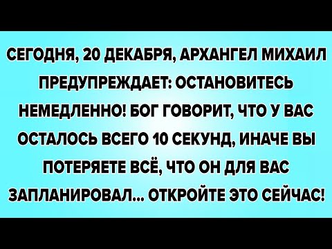 СЕГОДНЯ, 20 ДЕКАБРЯ, АРХАНГЕЛ МИХАИЛ ПРЕДУПРЕЖДАЕТ: ОСТАНОВИТЕСЬ НЕМЕДЛЕННО! БОГ ГОВОРИТ, ЧТО У ВАС