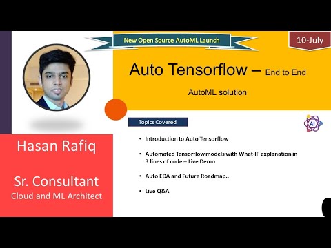Auto Tensorflow - End to End AutooML solution - Exclusive Launch