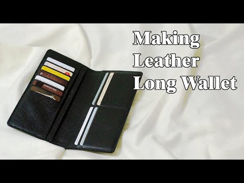 45 [Leather Craft] Making Leather Long Wallet / Free Pattern