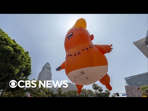 "No Kings" demonstrators protest President Trump during Army parade