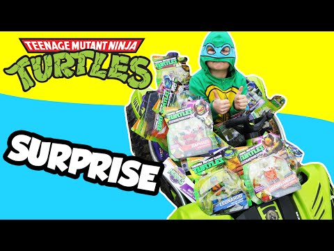 GIANT TEENAGE MUTANT NINJA TURTLES Surprise + TMNT Blind Bags and Surprise Toys in Power Wheel Car