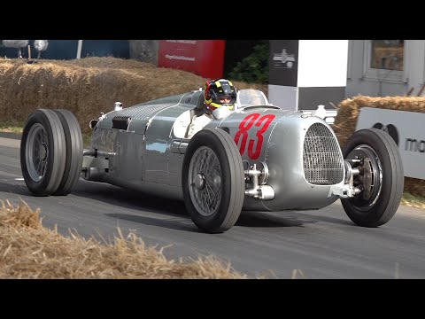 1936 Auto Union 'Audi' Type C V16 Engine - Brutal SOUNDS @ Goodwood Festival of Speed!