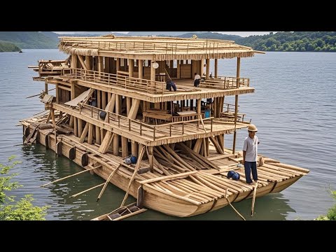 Challenge to build a luxurious boat with bamboo and transform the bamboo bed!